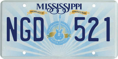 MS license plate NGD521