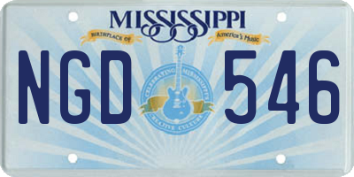 MS license plate NGD546