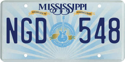 MS license plate NGD548