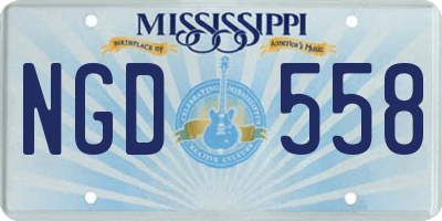 MS license plate NGD558