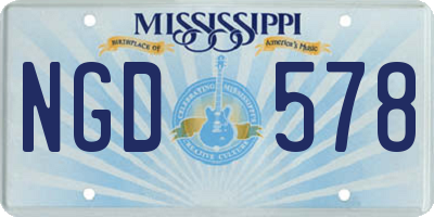 MS license plate NGD578