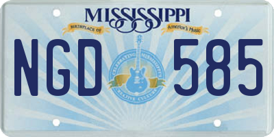 MS license plate NGD585