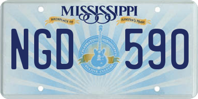 MS license plate NGD590