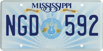 MS license plate NGD592