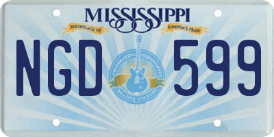 MS license plate NGD599