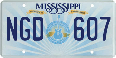 MS license plate NGD607