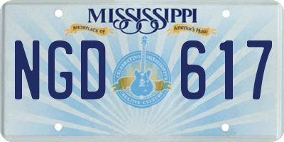 MS license plate NGD617