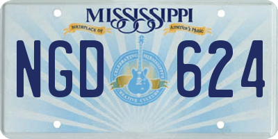 MS license plate NGD624