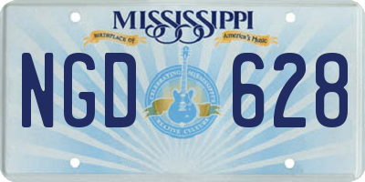 MS license plate NGD628
