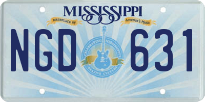 MS license plate NGD631