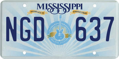 MS license plate NGD637