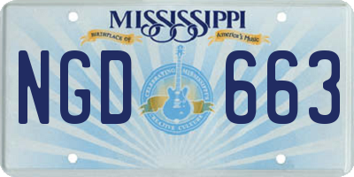 MS license plate NGD663