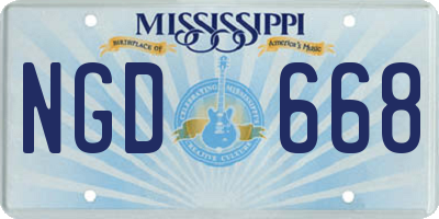 MS license plate NGD668