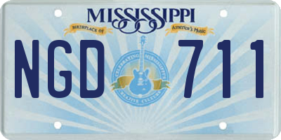 MS license plate NGD711