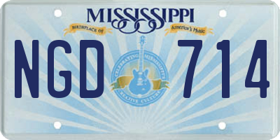 MS license plate NGD714