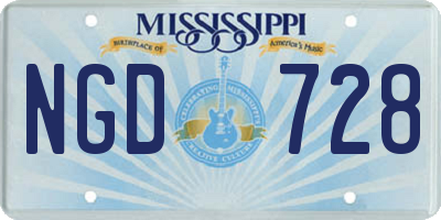 MS license plate NGD728