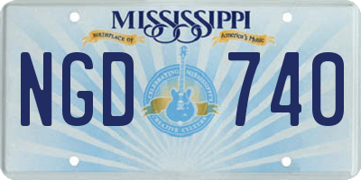 MS license plate NGD740