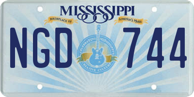 MS license plate NGD744