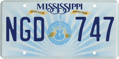 MS license plate NGD747