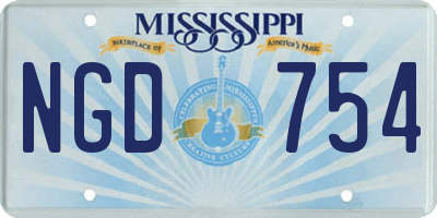 MS license plate NGD754