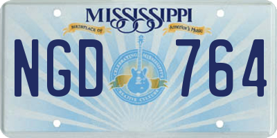 MS license plate NGD764