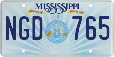 MS license plate NGD765