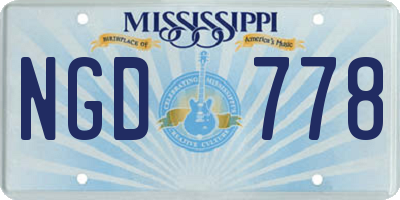 MS license plate NGD778