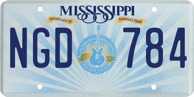 MS license plate NGD784
