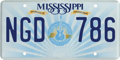 MS license plate NGD786