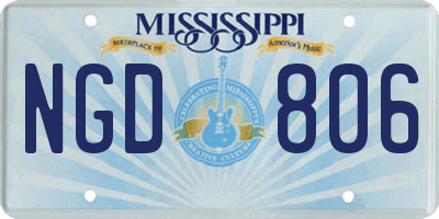 MS license plate NGD806