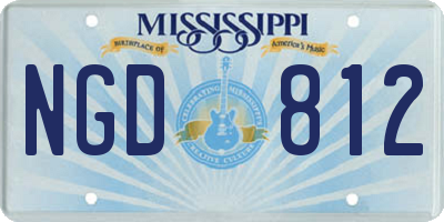 MS license plate NGD812