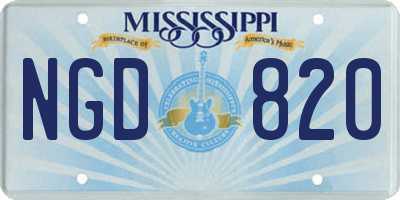 MS license plate NGD820