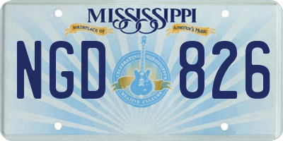 MS license plate NGD826