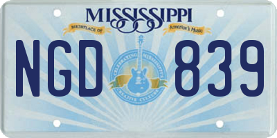 MS license plate NGD839