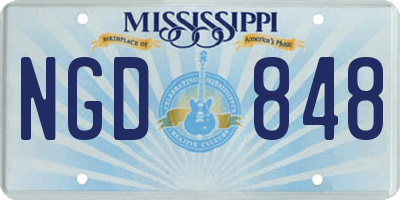 MS license plate NGD848