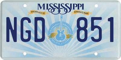 MS license plate NGD851