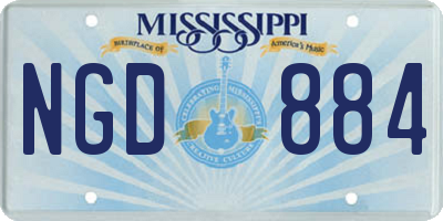 MS license plate NGD884