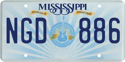 MS license plate NGD886