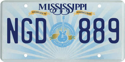 MS license plate NGD889