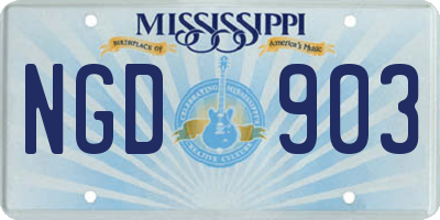 MS license plate NGD903