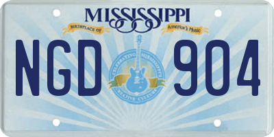 MS license plate NGD904