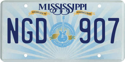 MS license plate NGD907