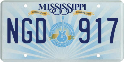 MS license plate NGD917