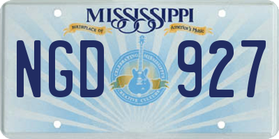 MS license plate NGD927