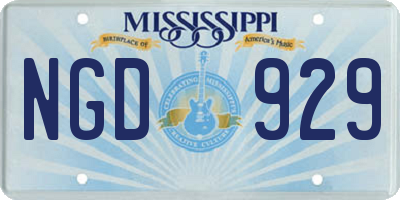 MS license plate NGD929