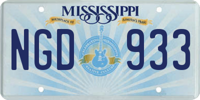 MS license plate NGD933