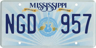 MS license plate NGD957