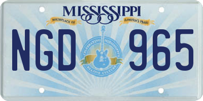 MS license plate NGD965