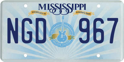 MS license plate NGD967