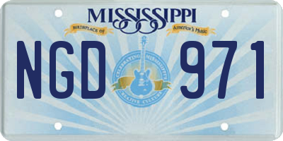 MS license plate NGD971